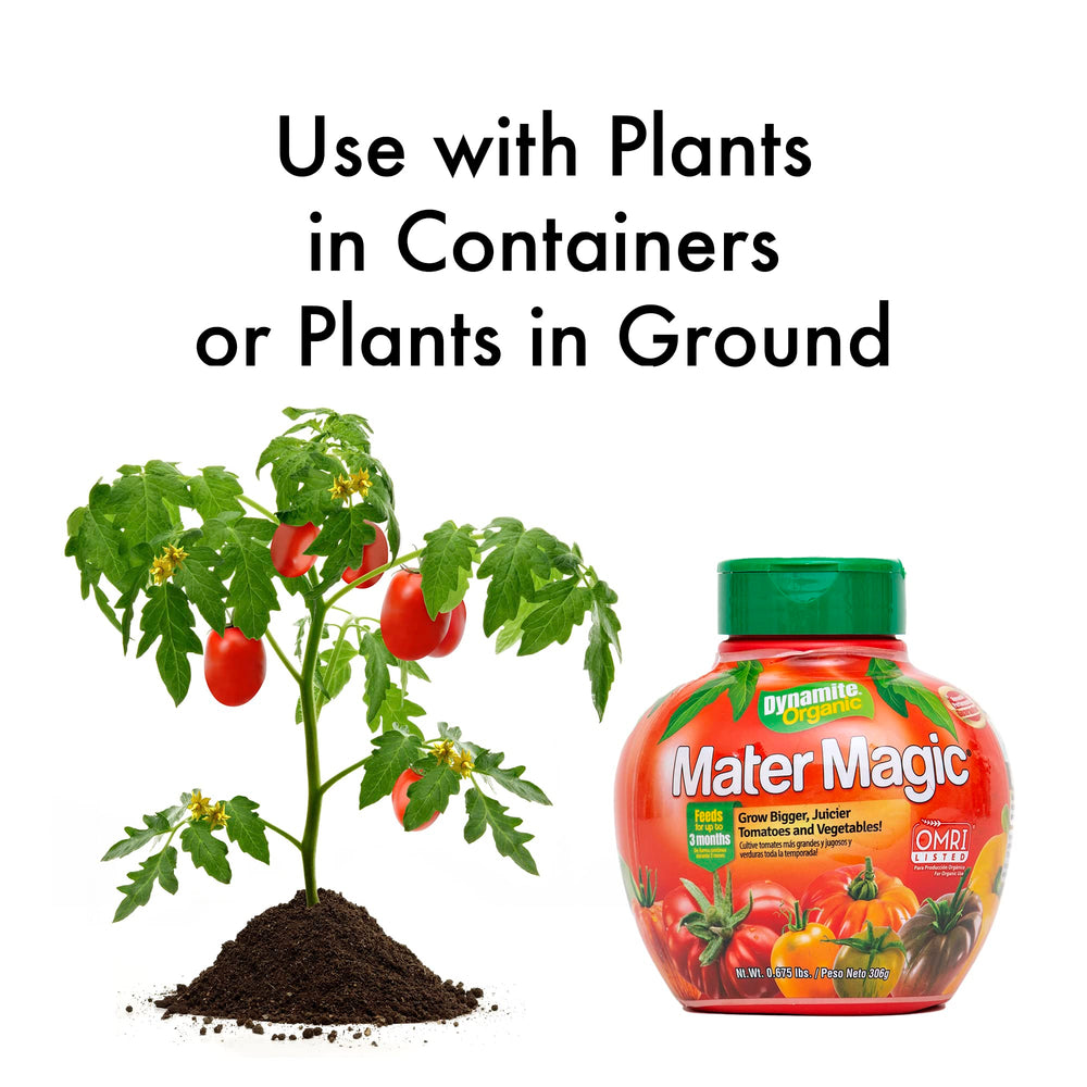 Dynamite Mater Magic Organic Tomato Fertilizer being applied to soil