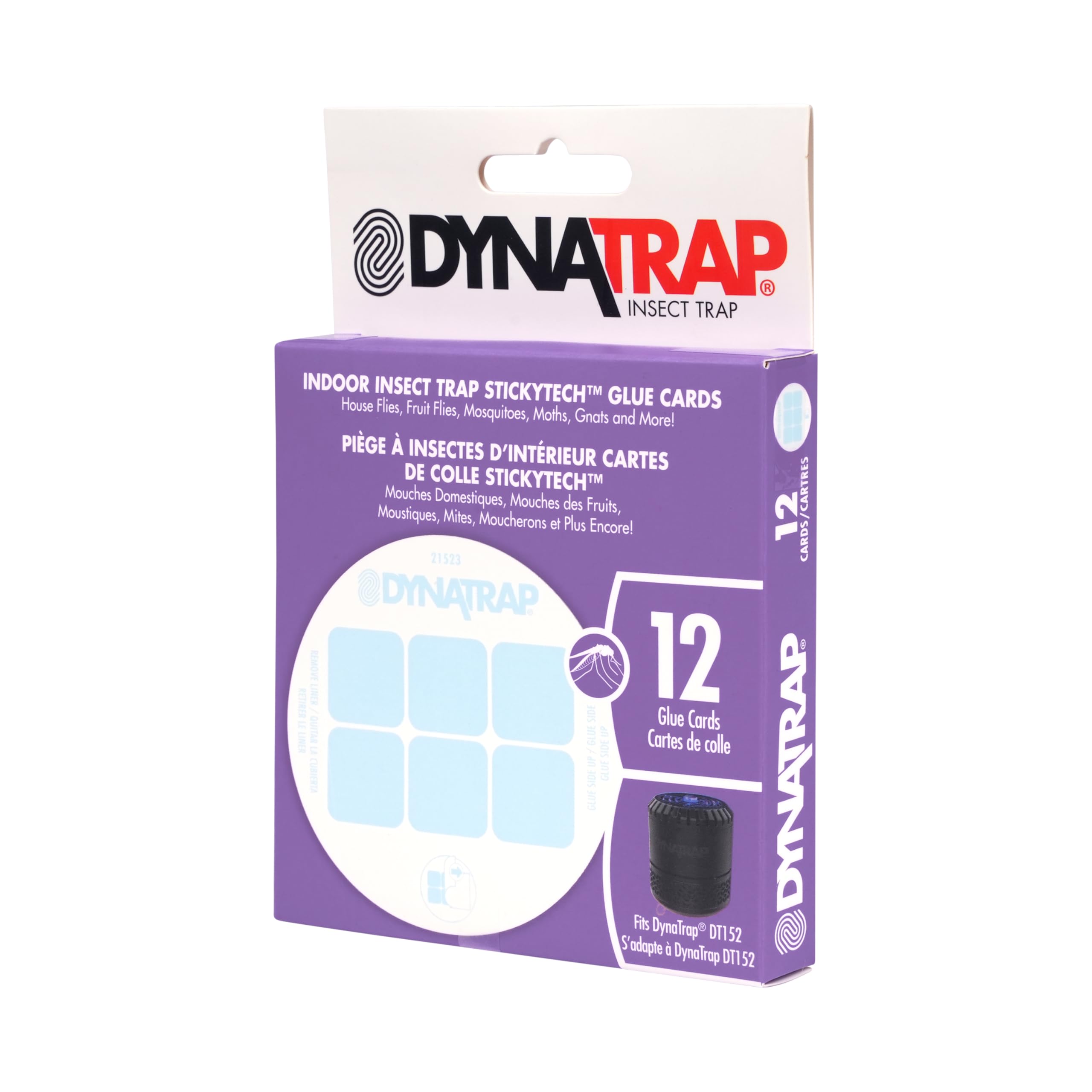 DynaTrap glue card inserted into insect trap