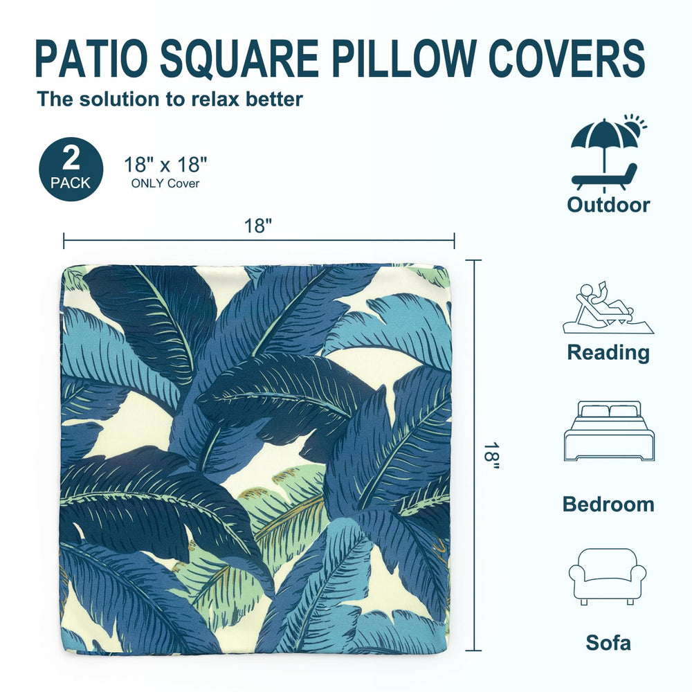 DYTXIII outdoor pillow covers on a patio sofa