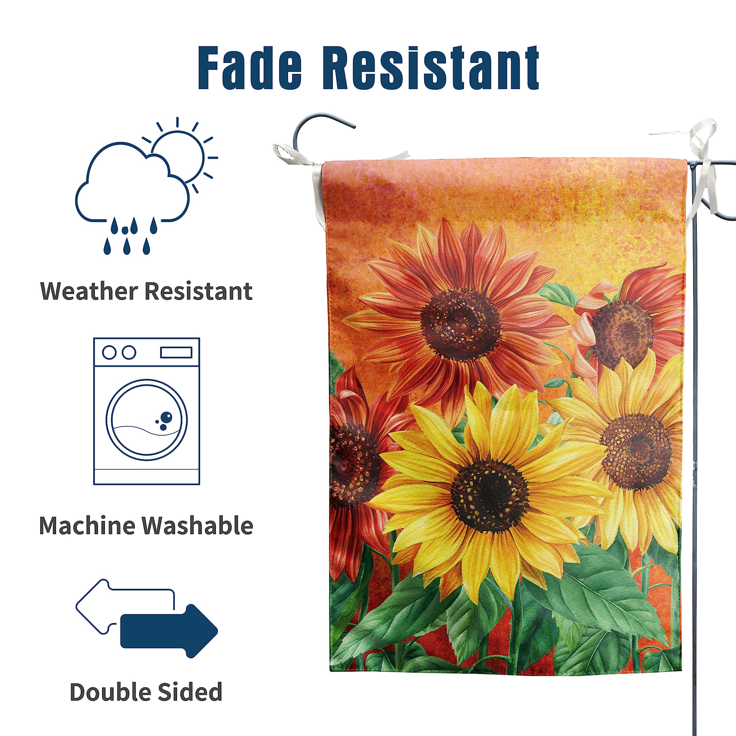 DZGlobal Fall Garden Flag displayed in a garden