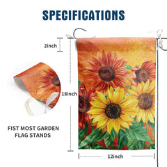 DZGlobal Fall Garden Flag sunflower double-sided print