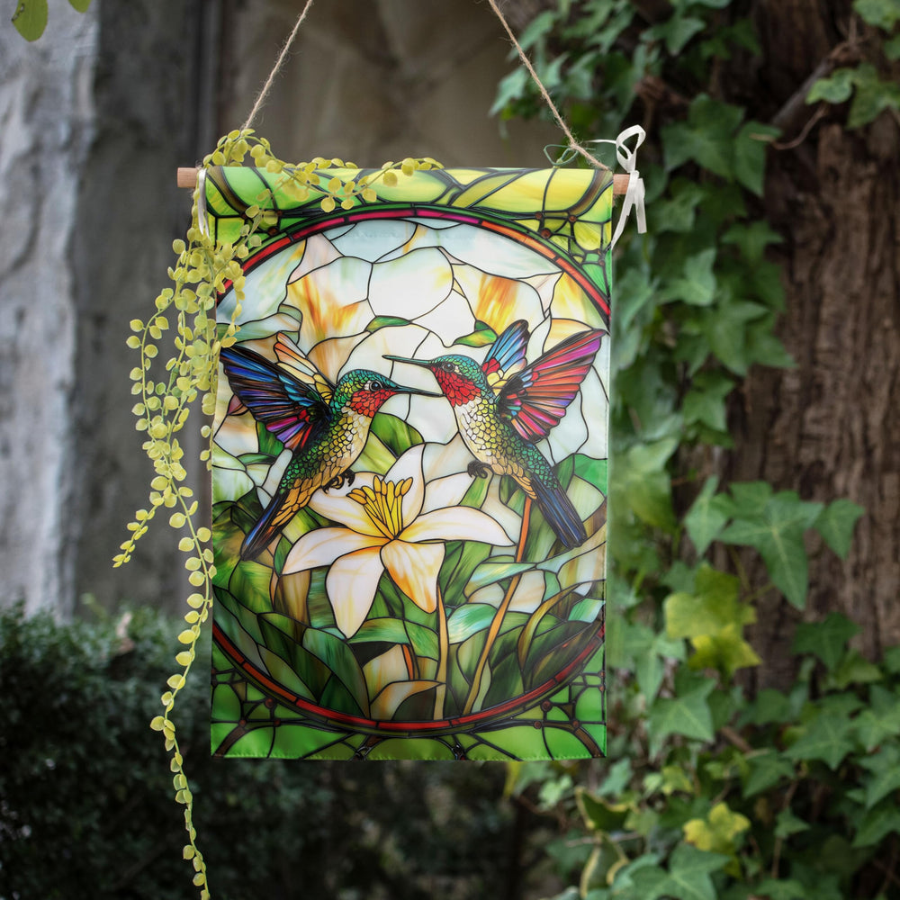 DZGlobal hummingbird flag rolled up showing its portable design