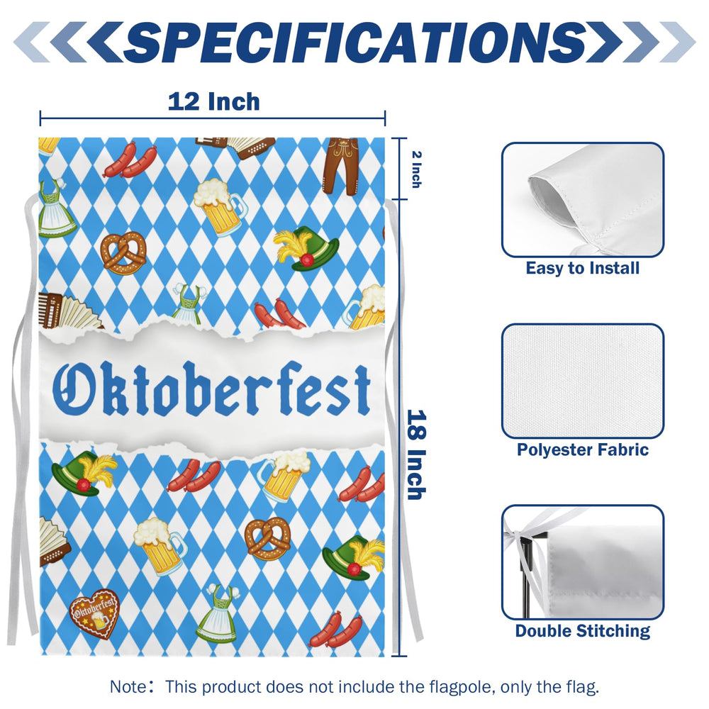 DZGlobal Oktoberfest Garden Flag back view, vibrant double-sided design