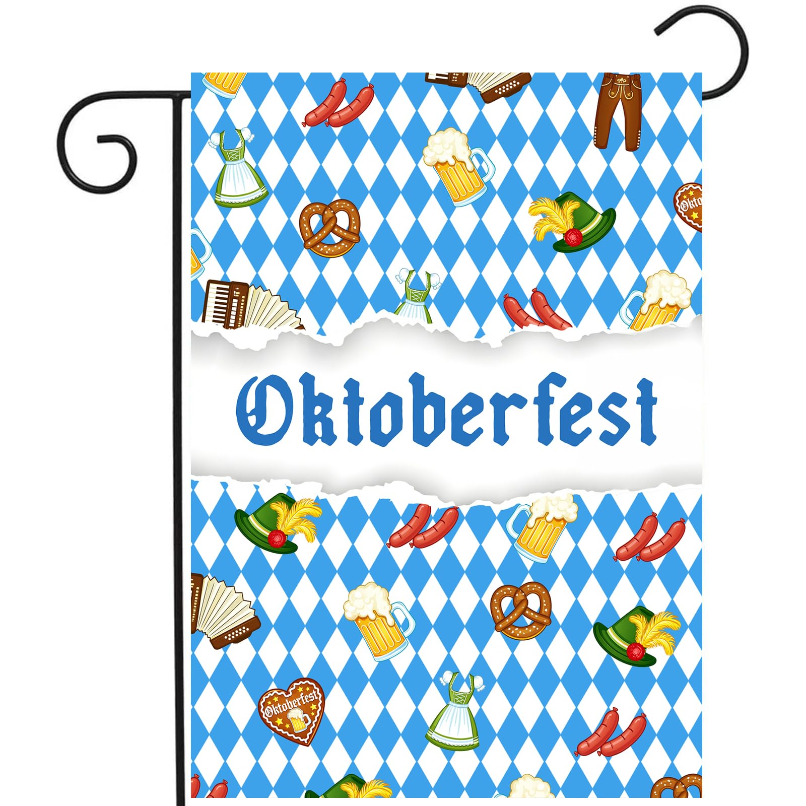 DZGlobal Oktoberfest Garden Flag front view, 12x18 inches