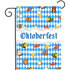 DZGlobal Oktoberfest Garden Flag front view, 12x18 inches