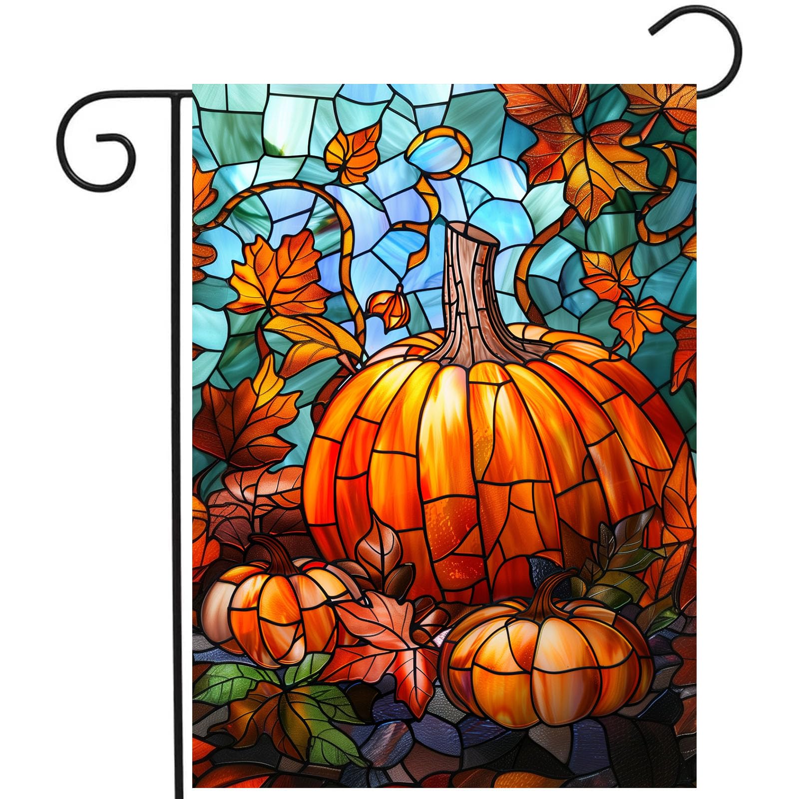 DZGlobal Pumpkin Fall Garden Flag 12x18 double-sided design front view