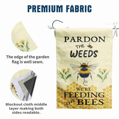 DZGlobal Summer Bee Garden Flag displayed in a garden setting