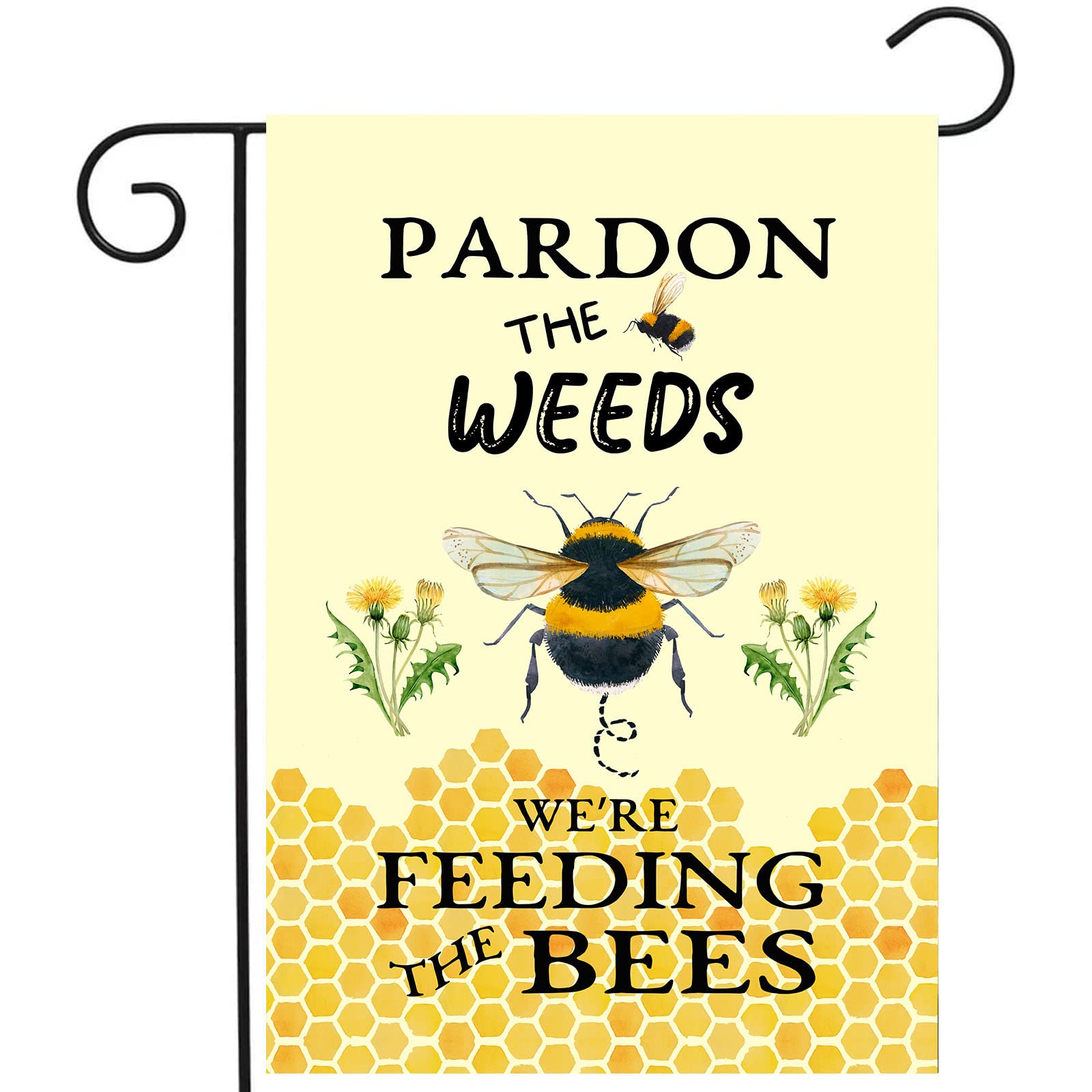 DZGlobal Summer Bee Garden Flag front view with vibrant colours