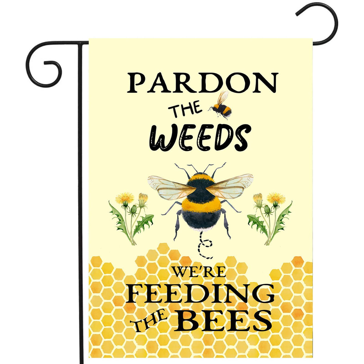 DZGlobal Summer Bee Garden Flag front view with vibrant colours