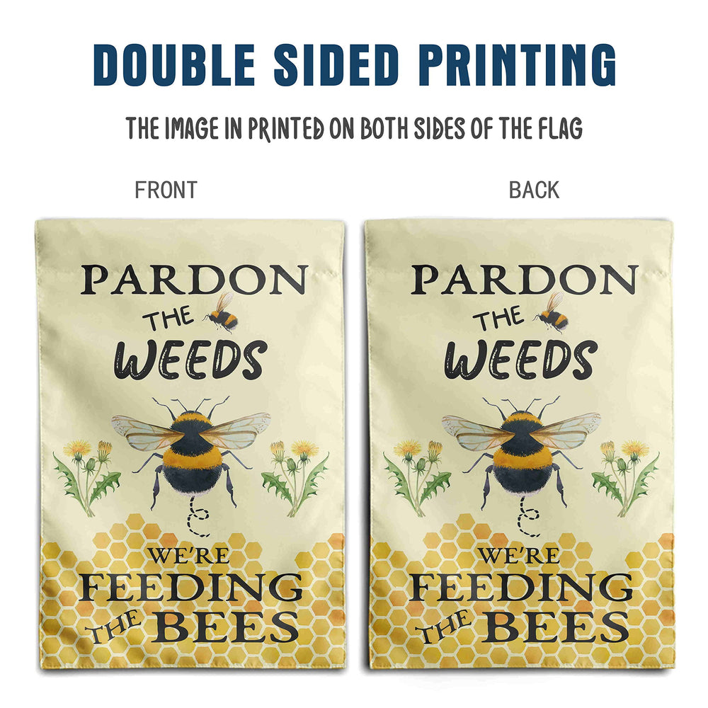 DZGlobal Summer Bee Garden Flag showing double-sided print