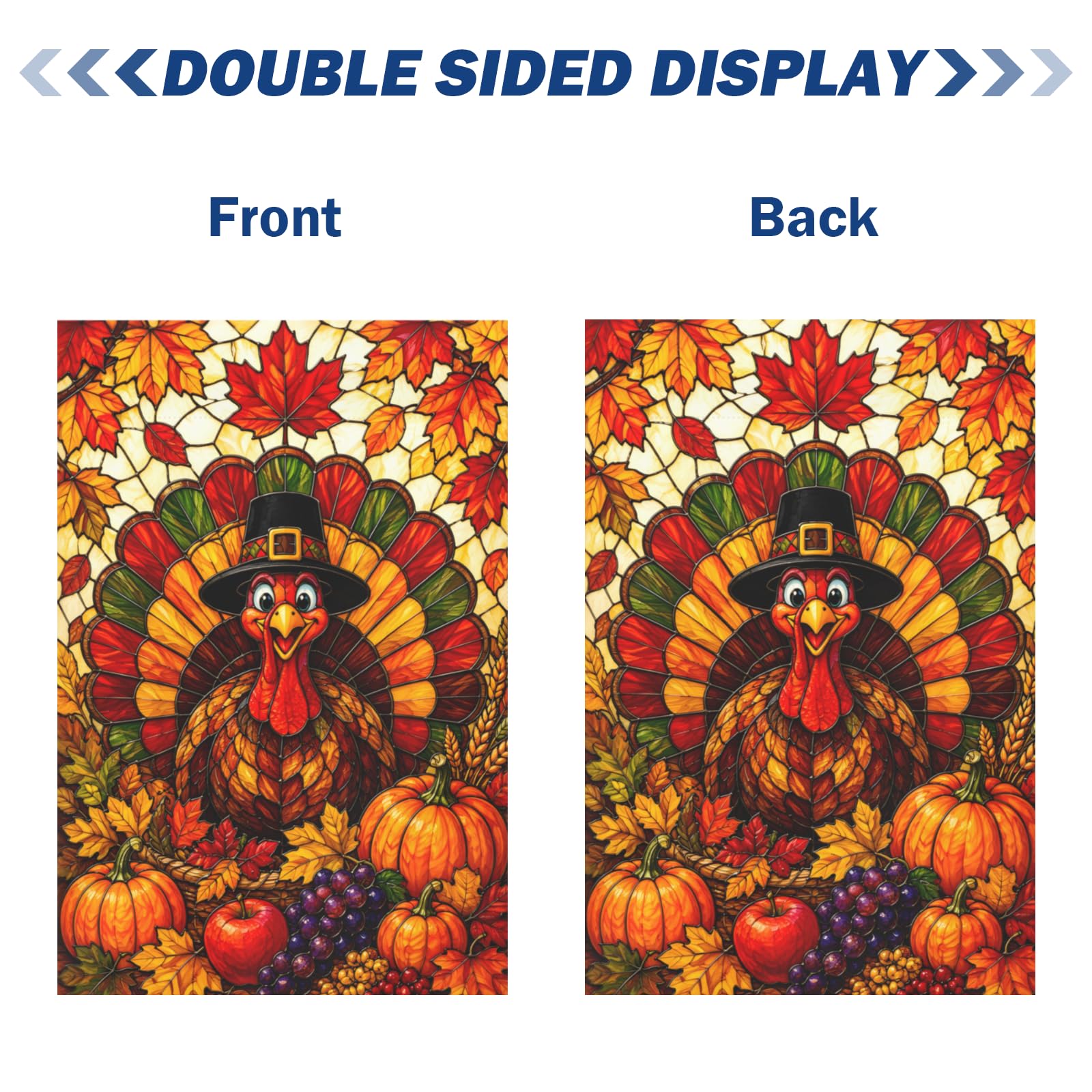 DZGlobal Thanksgiving Garden Flag displayed on a porch