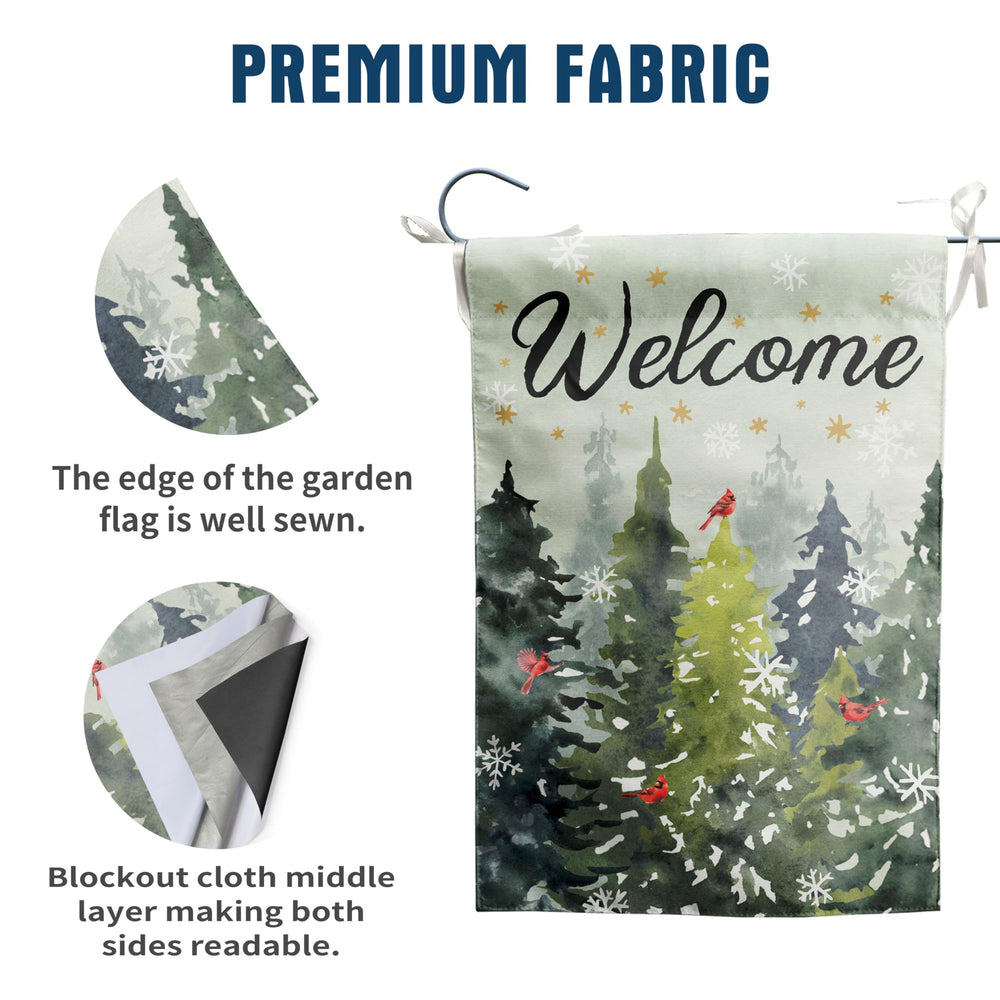 DZGlobal winter garden flag displayed on a porch