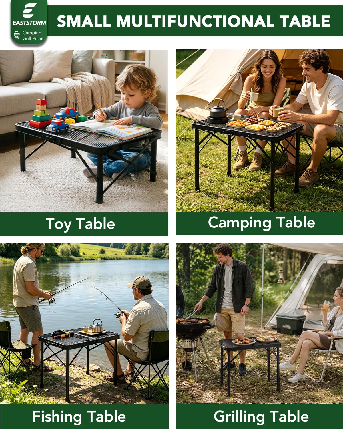 E EASTSTORM 2 Ft Folding Camping Table side view