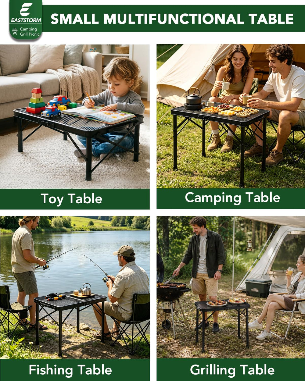 E EASTSTORM 2 Ft Folding Camping Table side view