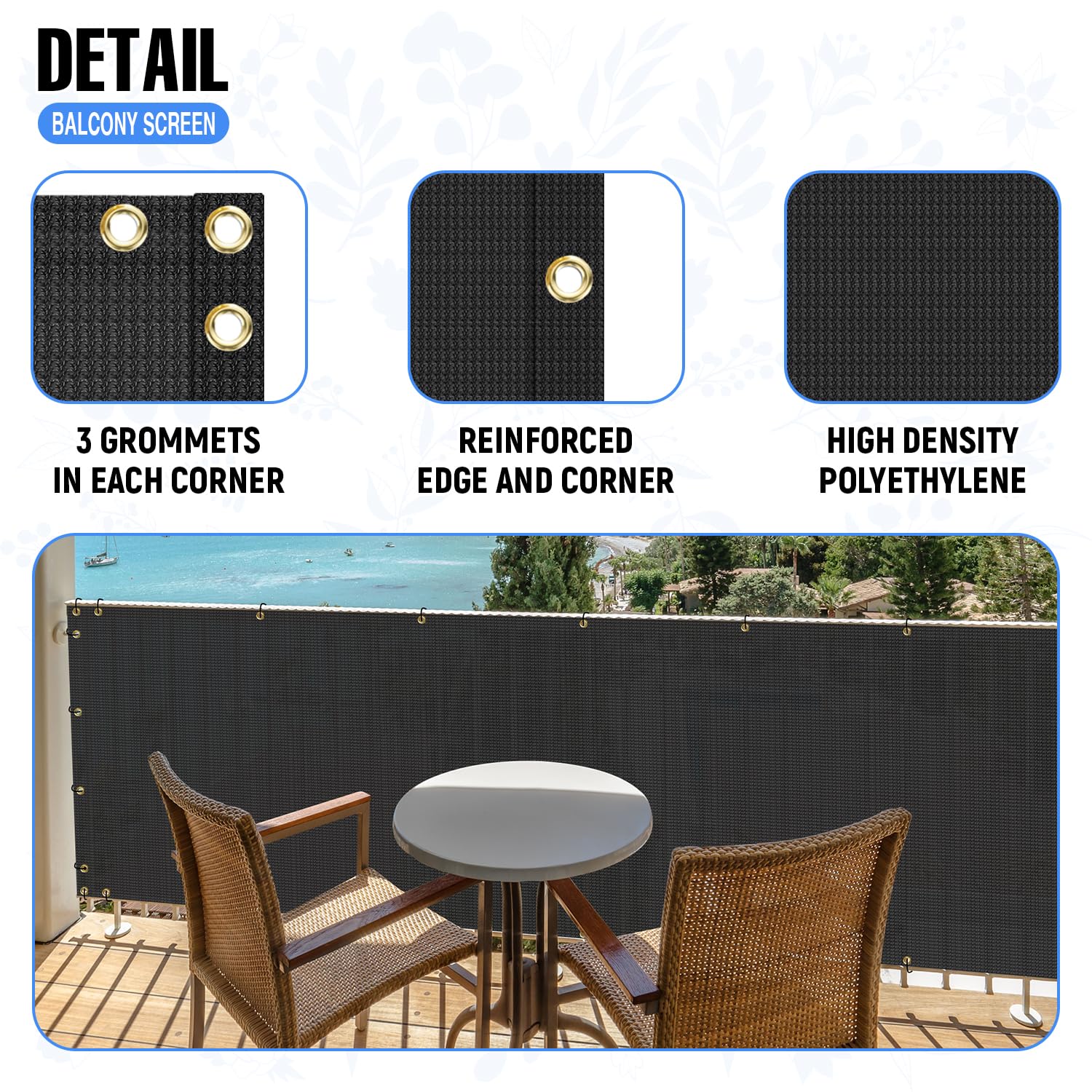 E&K Privacy Fence Screen in a patio setting