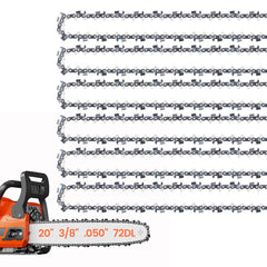 E & S 20 Inch Chainsaw Chain front view in case