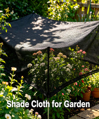 e.share 10FT x 6.5FT black shade cloth in garden setting