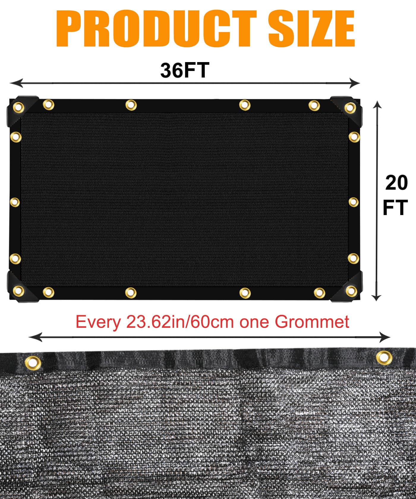 e.share 40%-50% Black Shade Cloth installation example
