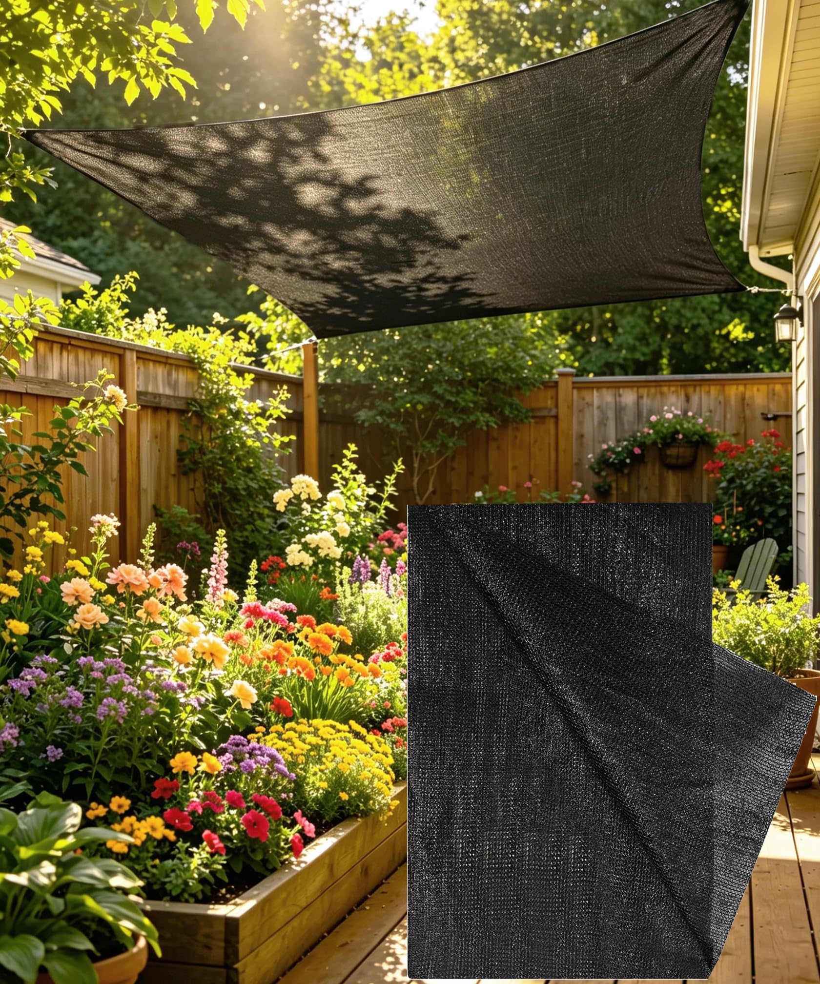 e.share 90% Heavy Duty Sun Block Shade Cloth 6.5FT x 8FT front view