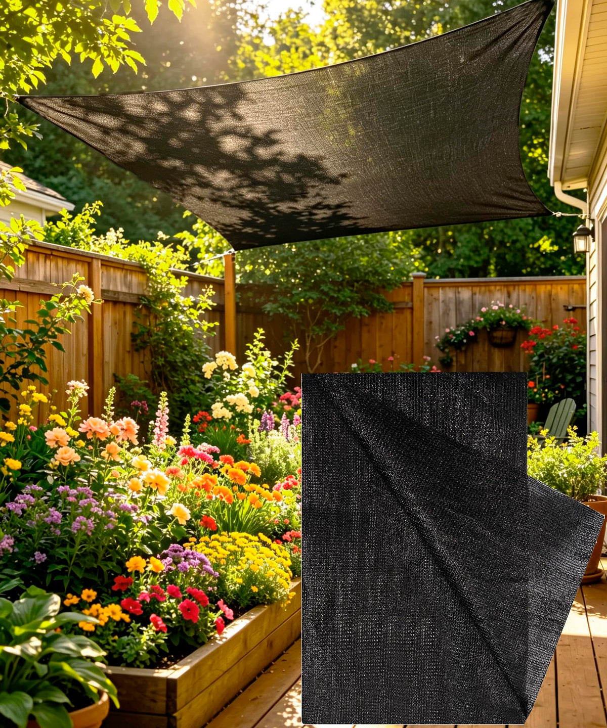 e.share 90% Heavy Duty Sun Block Shade Cloth 6.5FT x 8FT front view