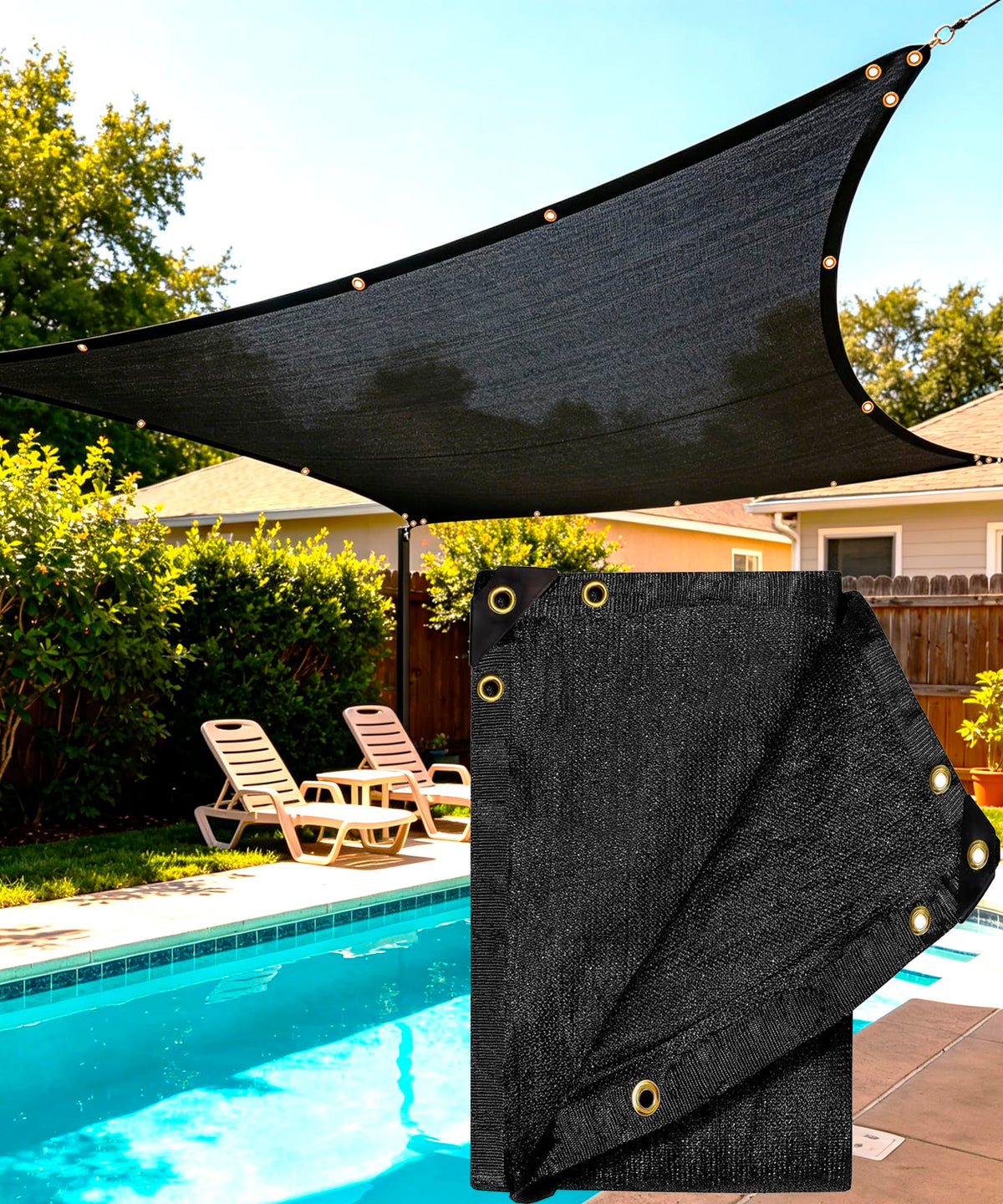 e.share Heavy Duty Shade Cloth 12FT x 14FT black front view