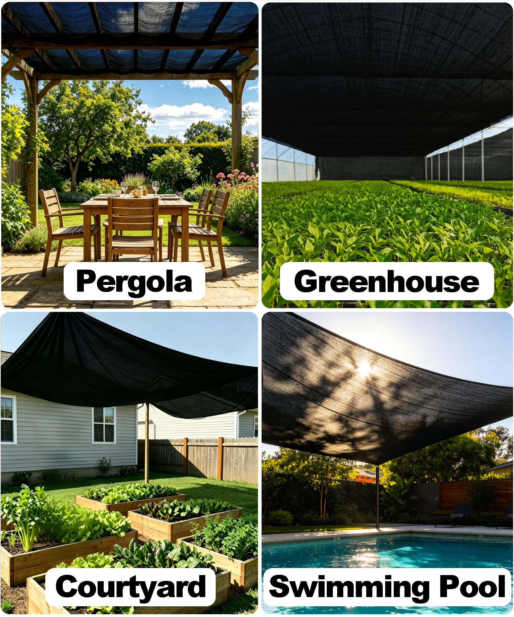 e.share Heavy Duty Shade Cloth protecting garden plants