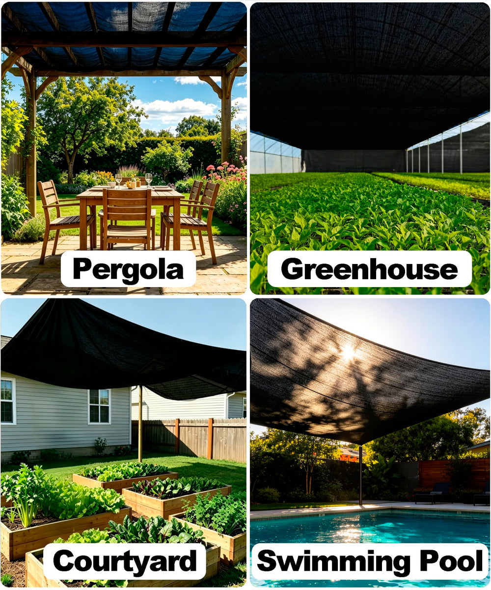 e.share Heavy Duty Shade Cloth protecting garden plants