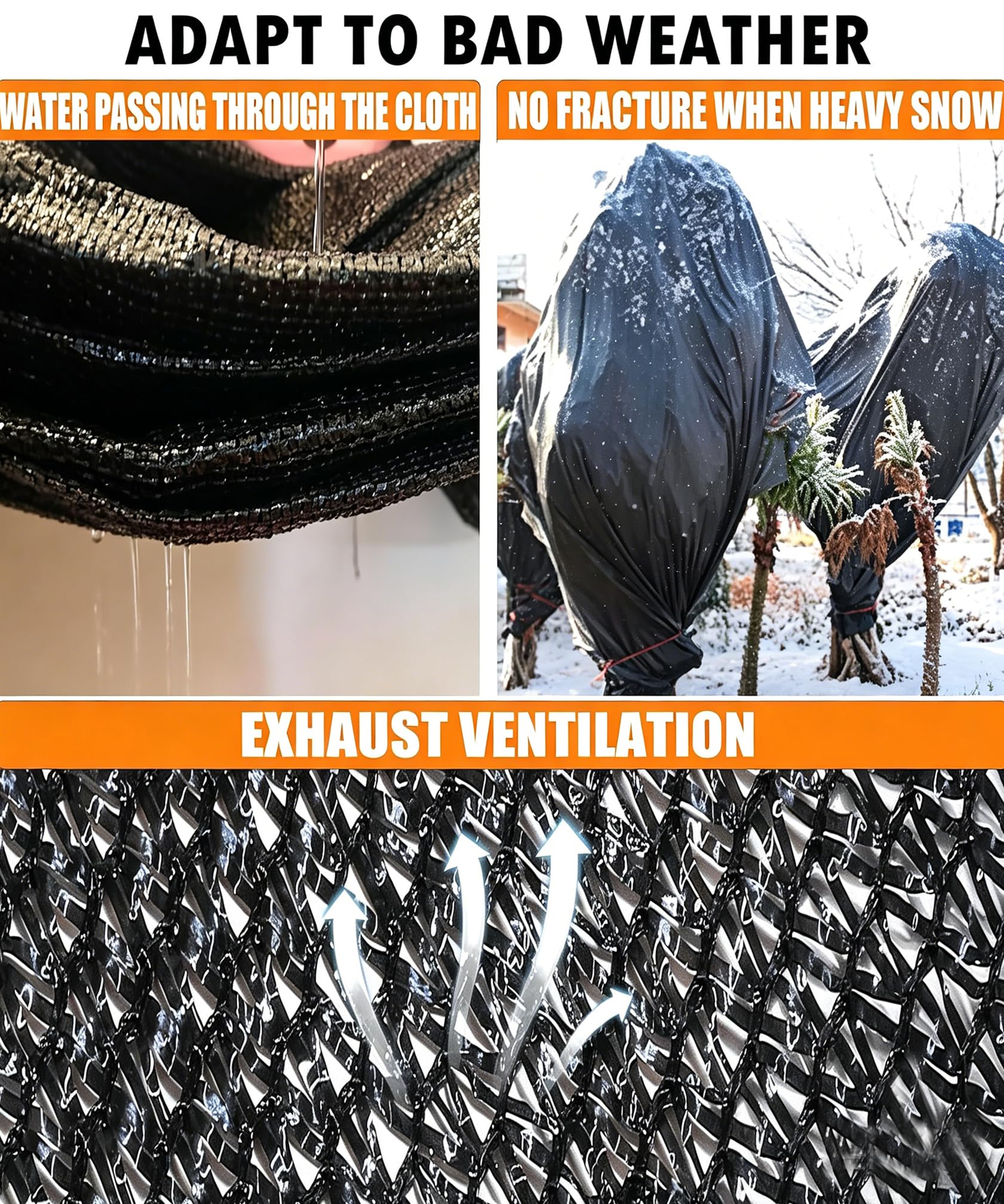e.share shade cloth close-up of grommets