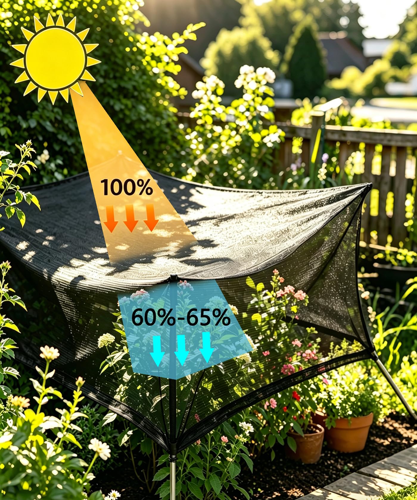 e.share Shade Cloth demonstrating UV resistance outdoors