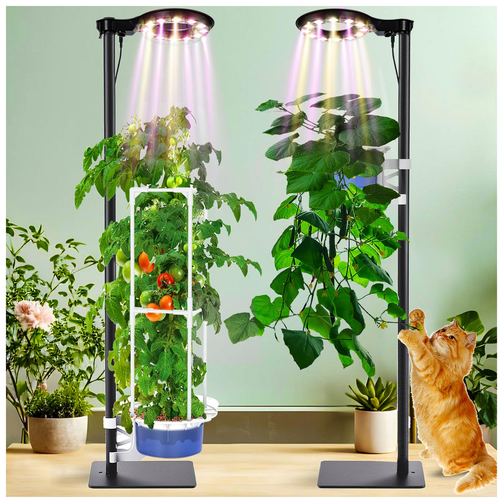 E SUPEREGROW Indoor Plant Hydroponics Growing System front view with grow light