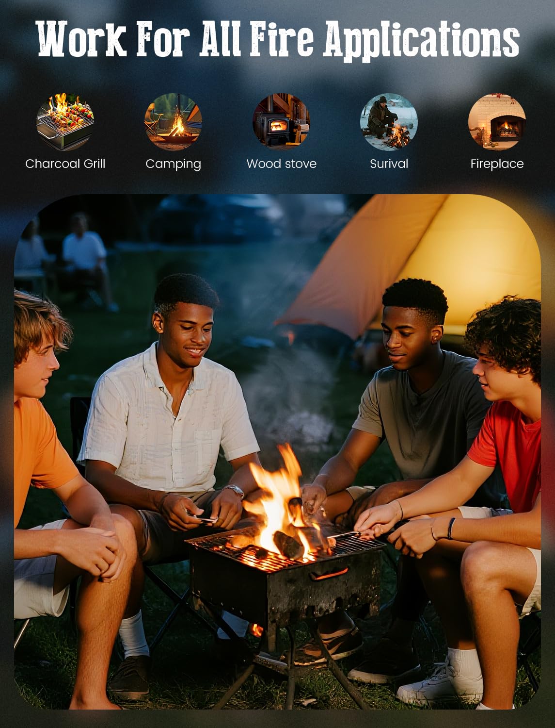 E500 Fire Starter Sticks used in a barbecue grill