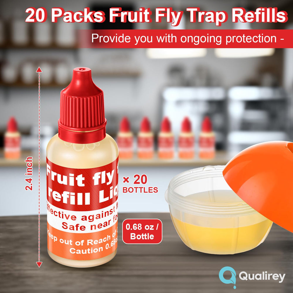 Each bottle of Qualirey Fruit Fly Trap Refill Liquid 0.68oz