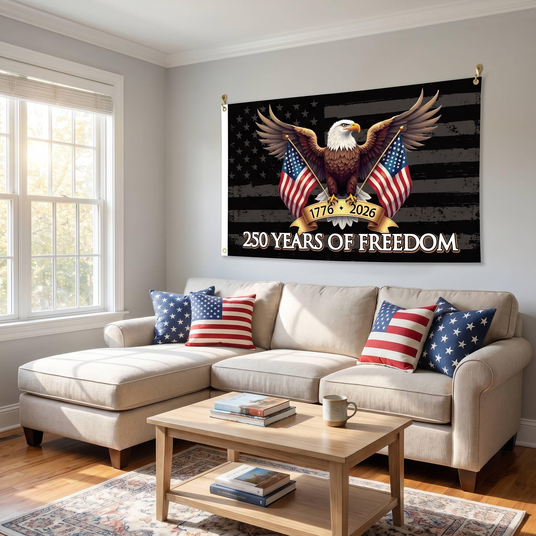 Eagle artwork on MAGJIUKE flag symbolizing strength