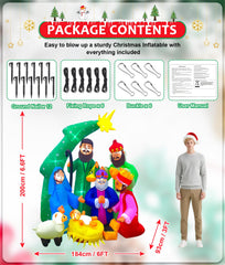 EAONE Inflatable Nativity Scene side view with Wise Men