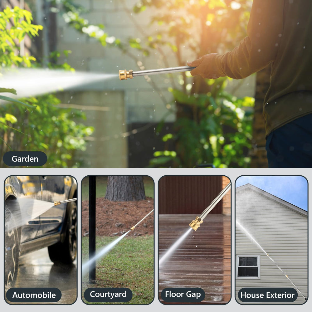 EARLEAS pressure washer extension wand in use outdoors