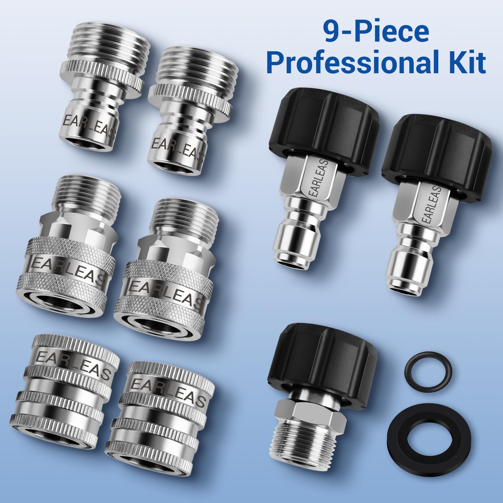 EARLEAS Pressure Washer Quick Connect Kit packaging front view
