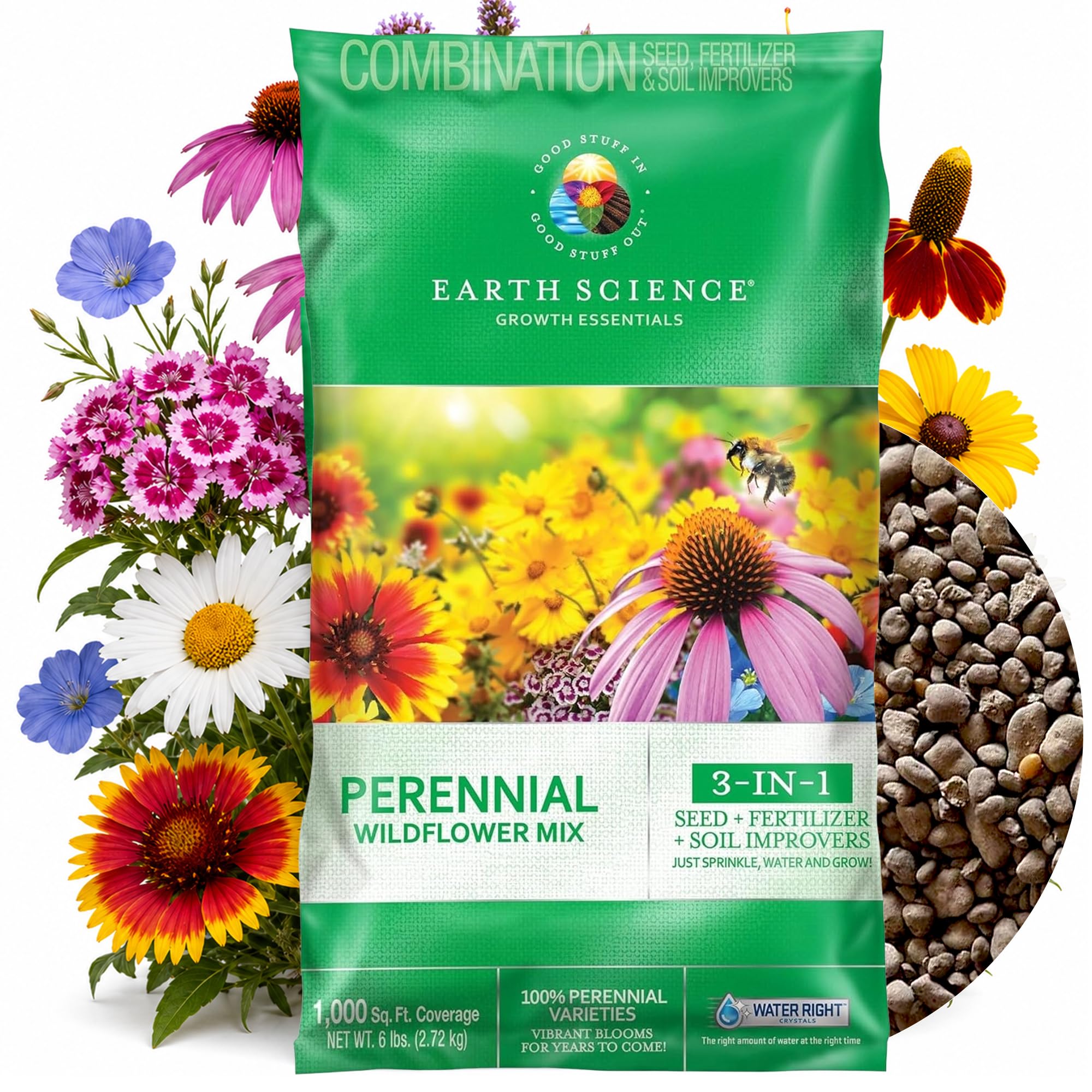 Earth Science Perennial Wildflower Mix 6 lb front view