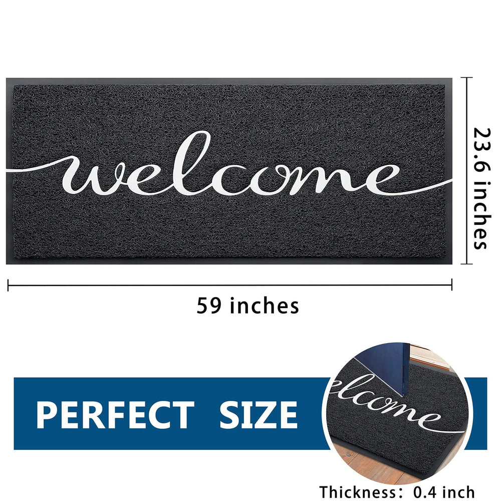 EARTHALL Funny Welcome Mat displayed at a front door