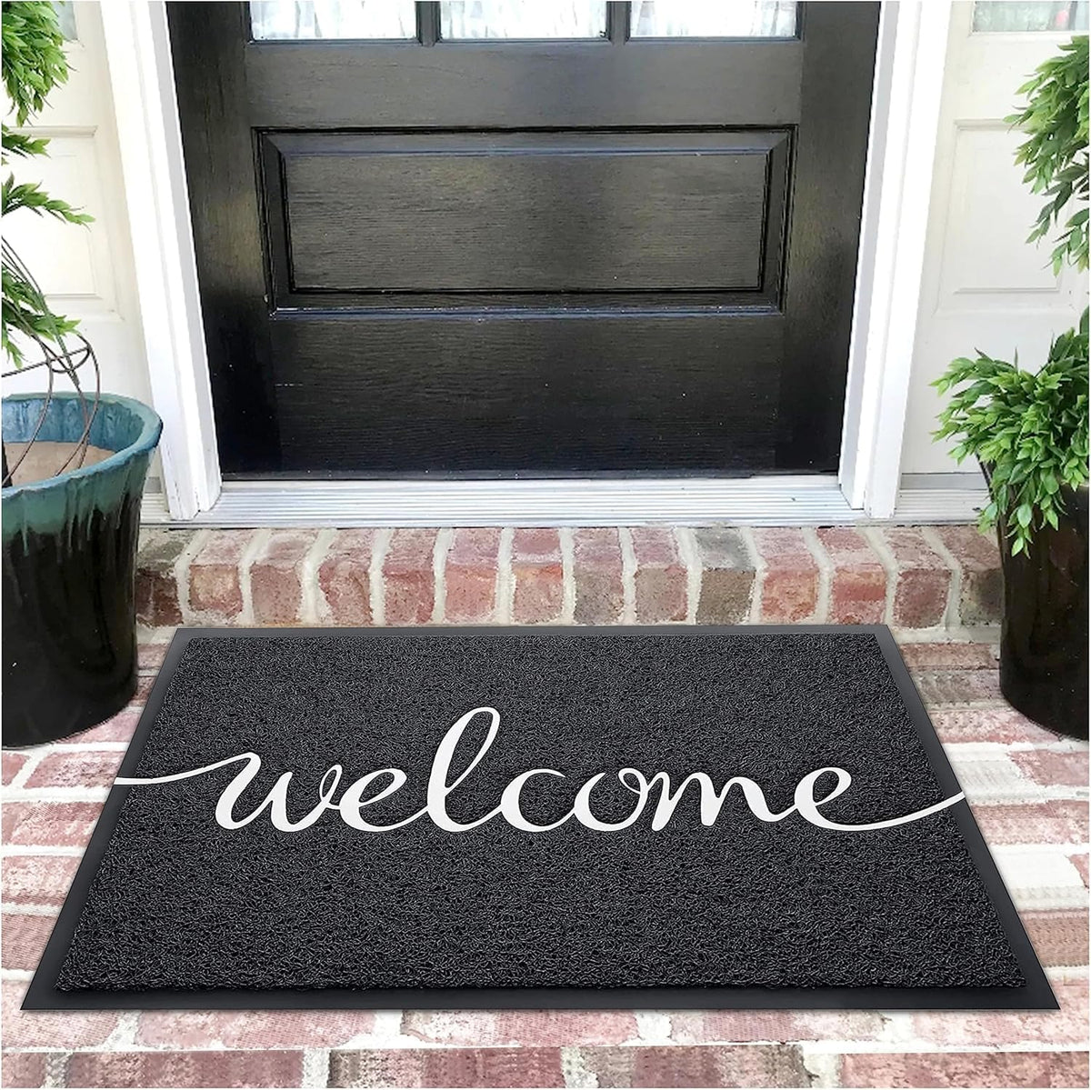 EARTHALL Funny Welcome Mat front view with welcome text