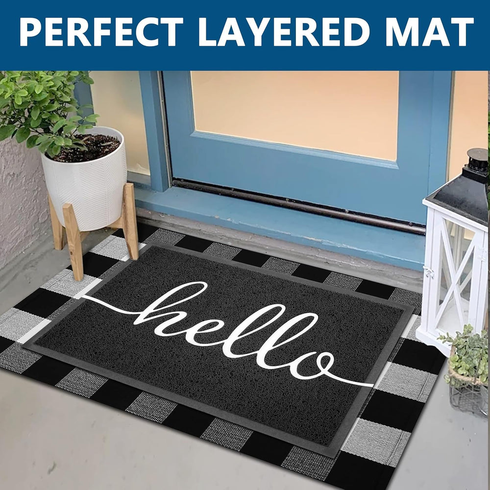 EARTHALL Hello Doormat side view showing thickness and material