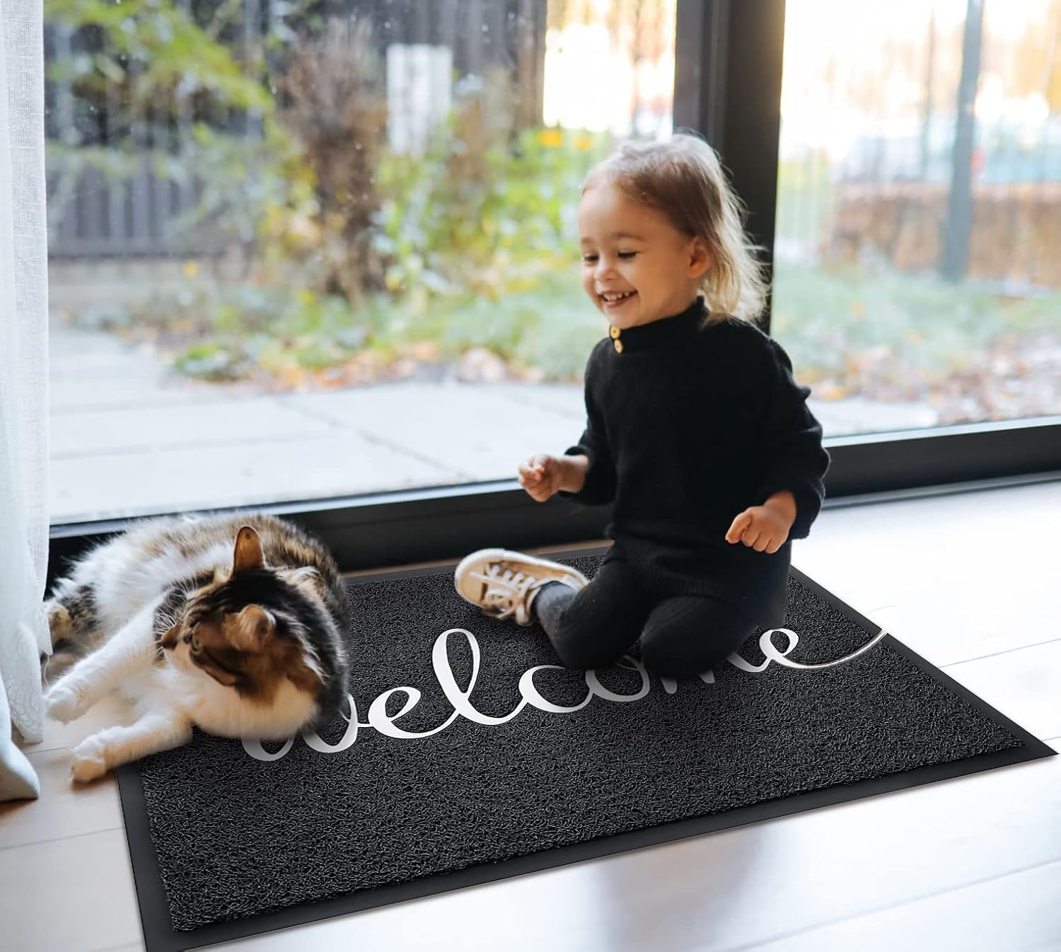 EARTHALL Welcome Doormat in outdoor setting