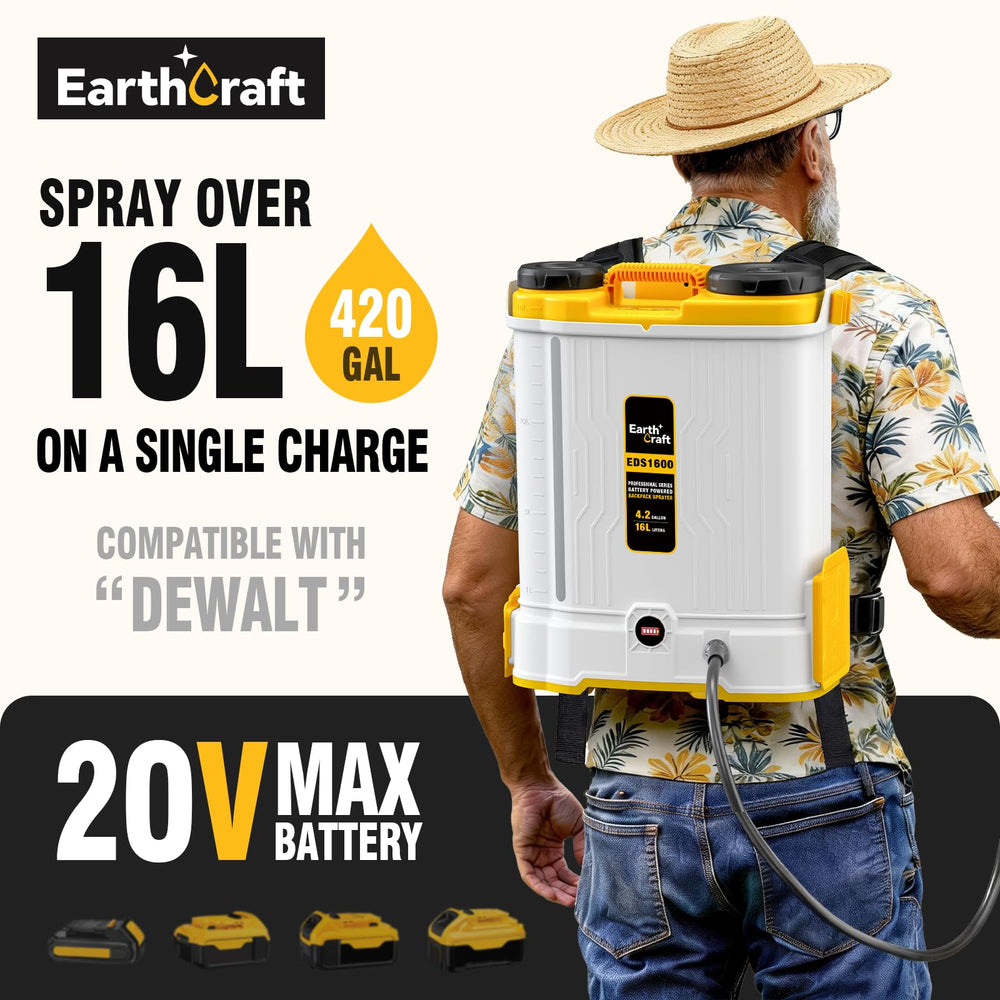 EARTHCRAFT 4.2 Gal Backpack Sprayer side view showing adjustable strap