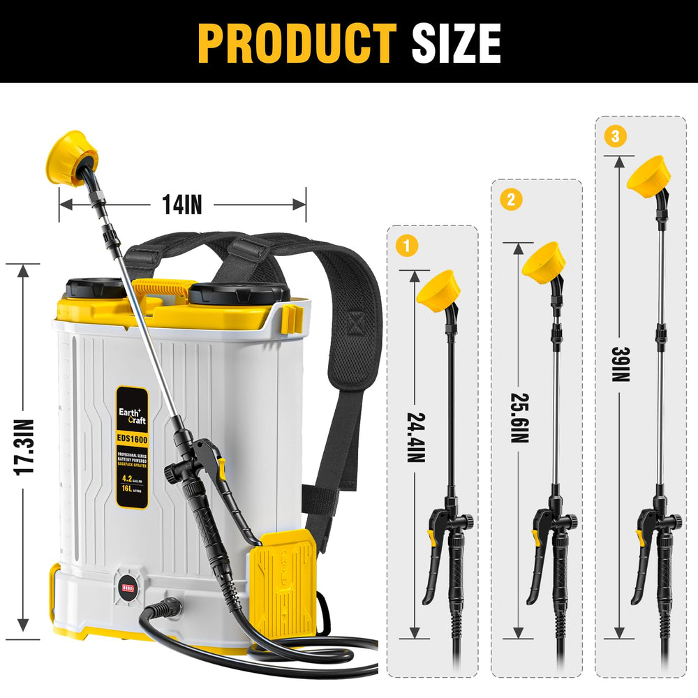 EARTHCRAFT 4.2 Gal Backpack Sprayer with included instruction manual