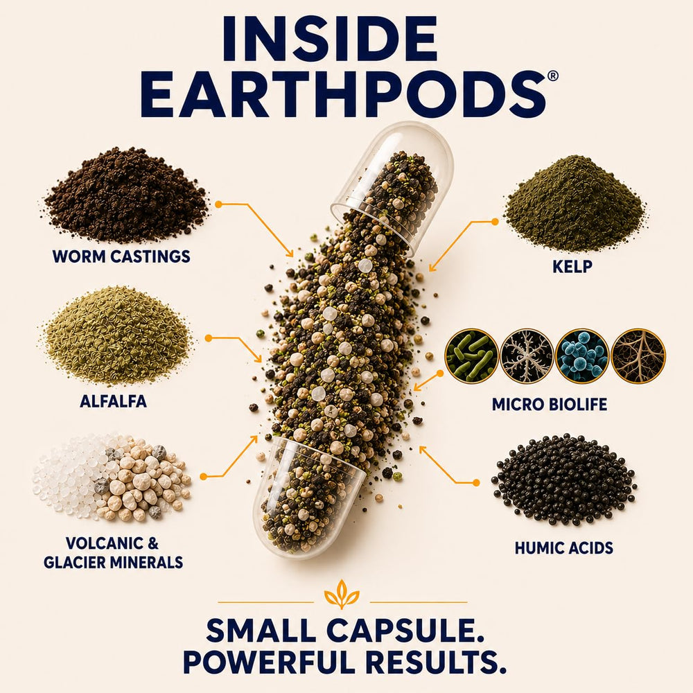 EarthPods Hibiscus Fertilizer capsules in a garden setting