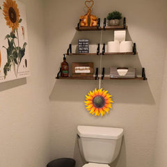 EASICUTI Sunflower Metal Wall Art displayed in a living room