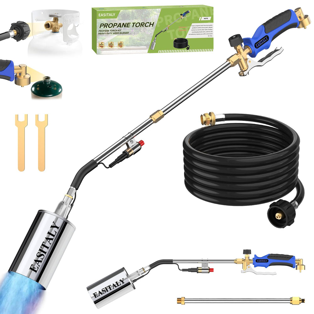 EASITALY Propane Torch Weed Burner Kit front view with 12.5FT hose