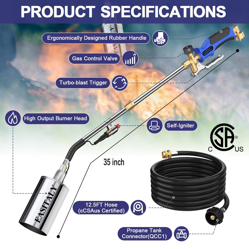 EASITALY Propane Torch Weed Burner Kit in use for grilling
