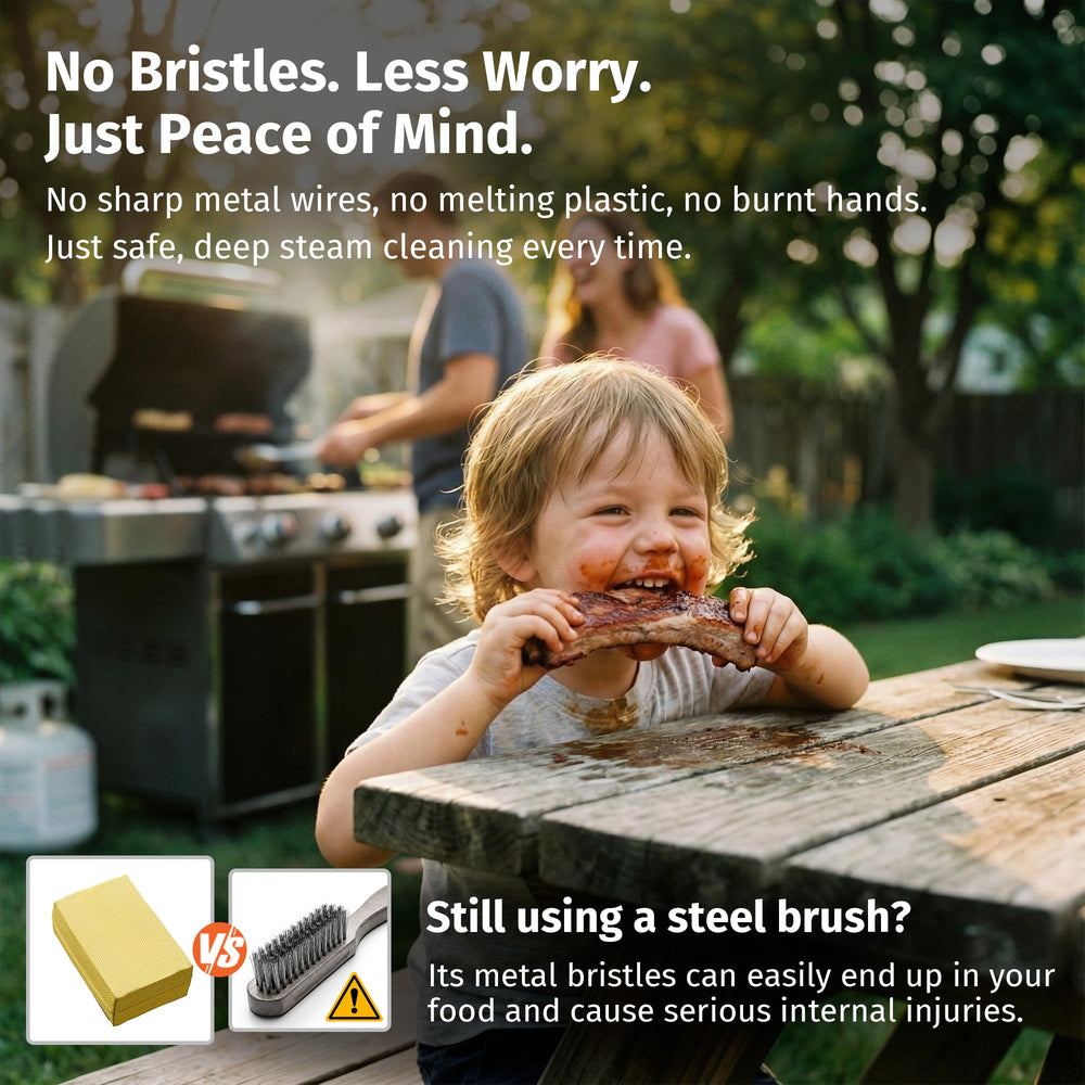 EAST OAK Grill Brush side view with ergonomic handle