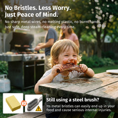 EAST OAK Grill Brush side view with ergonomic handle