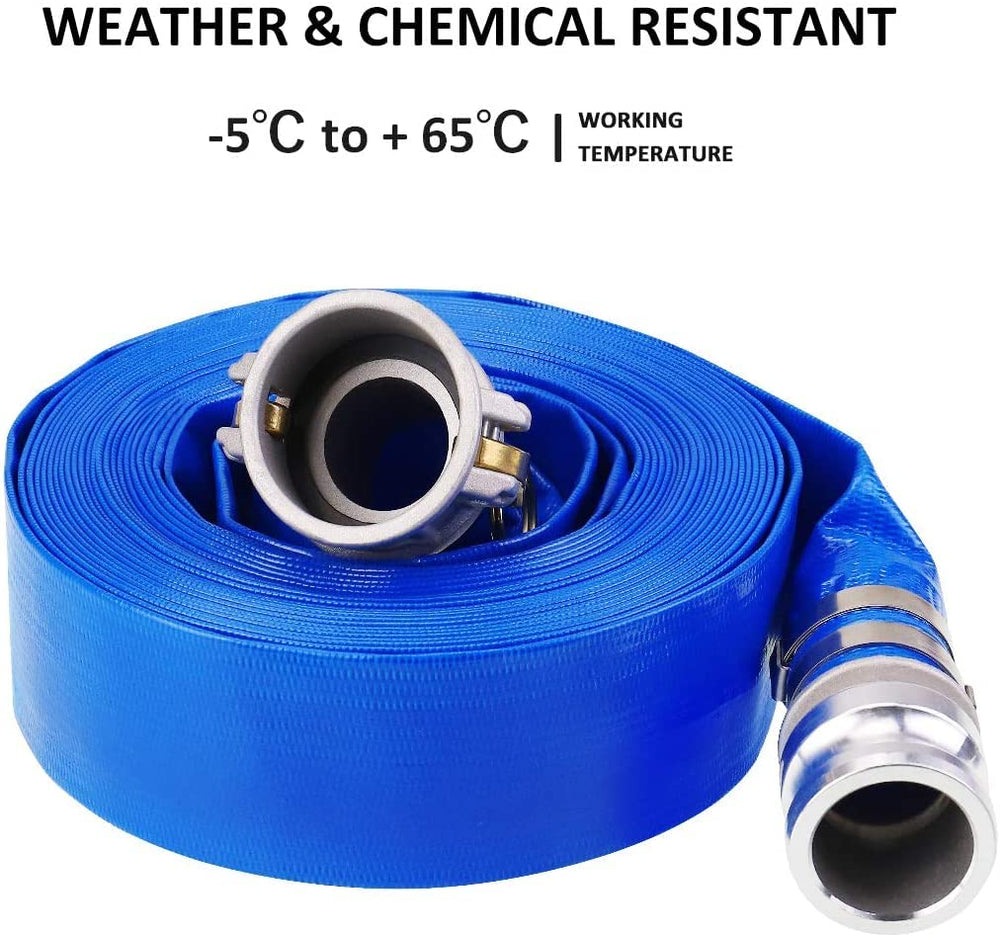 Eastrans 2" x 50' blue discharge hose with high tensile strength polyester yarn